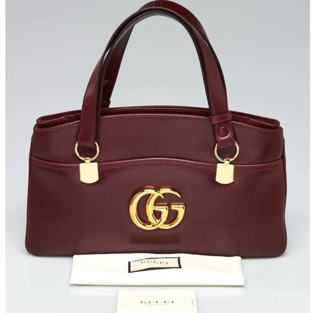 Gucci Burgundy Leather Tote Bag